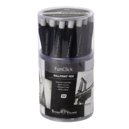 Handle Automatic Ball Freshwrite FunClick. New York, node 0.7 mm, blue pigment ink, Soft Touch, mix-1