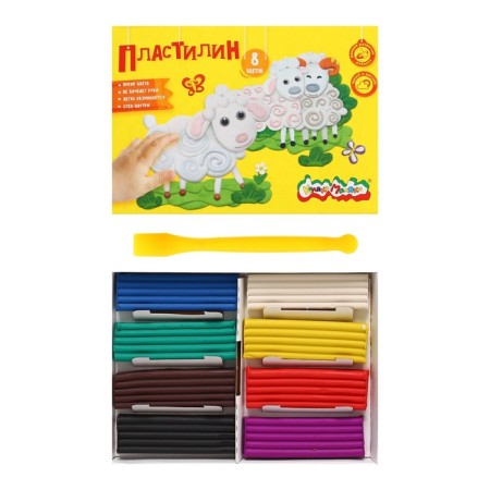 Plasticine 8 colors 120 g, "Kalyak-Malyak", with a stack