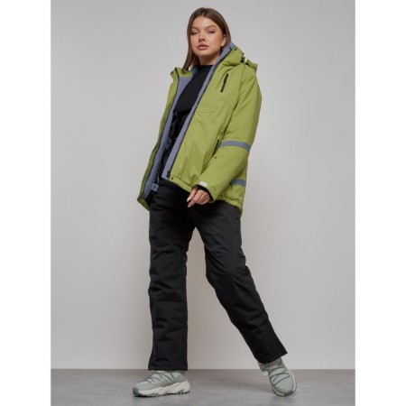 Ski suit female, size 56, khaki color-8