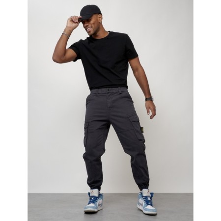 Cargo jeans men, size 44-46, dark gray color-1