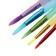 A set of brushes nylon 5 pieces, round, with colored handles, with rubber holders