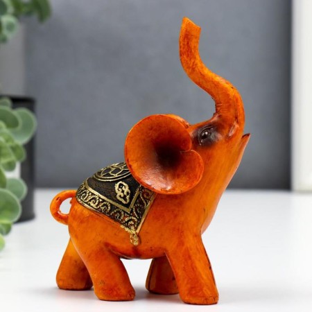 Souvenir Polystone "Elephant under a tree with patterns on a blanket" 13x5x11 cm-2