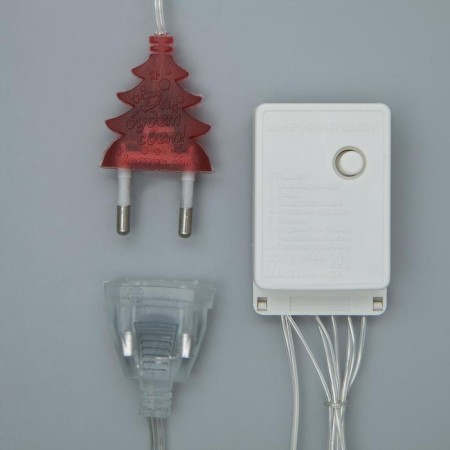 Garland "Curtain" 1.5 × 1 m, IP20, transparent thread, 180 LED, glow of multi, 8 modes, 220 V-3