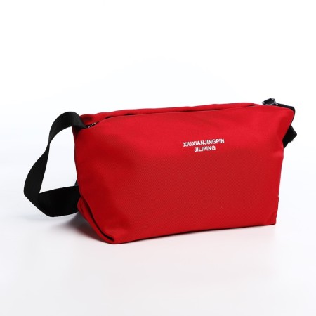 Youth bag with zipper, red color-3