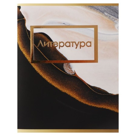 Subject Calligrata Top "Dark marble", 48 sheets in the line of literature, with reference material, covered cardboard, coating Soft-Touch with gold foil, offset block-2