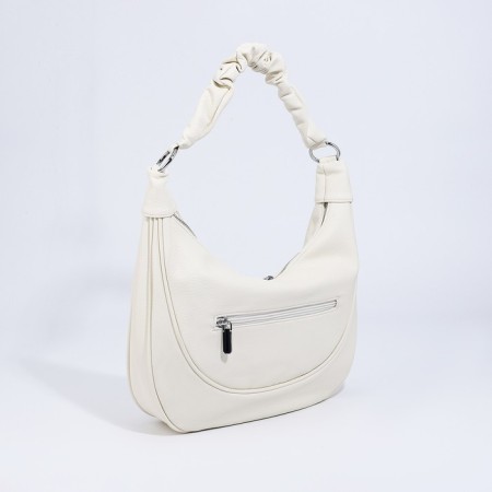 Lurch bag with lightning, external pocket, long belt, white color-1
