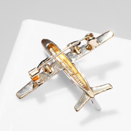 Brooch "Airplane" liner, colored in gold-1