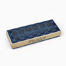 Folding box for 12 sweets “Real Man”, 3.8 x 10.5 x 26.5 cm