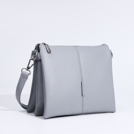 Cross-Bodi Bag on a zipper, 2 outer pockets, color gray color-2
