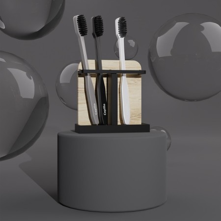 A set of accessories for the bathroom "Agat", 4 items (dispenser, soap dish, 2 glasses), black color-10