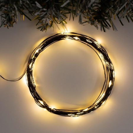 Garland "thread" 5 m dew, ip20, black thread, 50 LED, warm white glow, USB