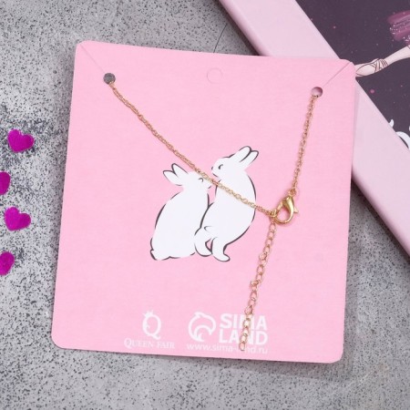 The pendant "Heart" is double, the color is red-white in gold, 40 cm-2