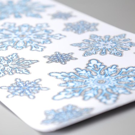 Decorative sticker Room Decor "Snowflakes with sparkles" 21x53 cm-1