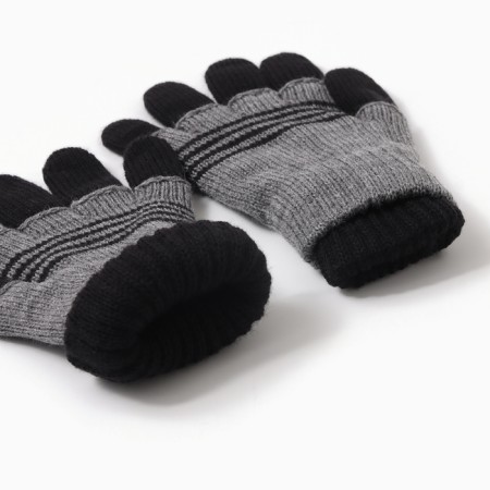 Gloves are children's double, black/gray, size 17-2
