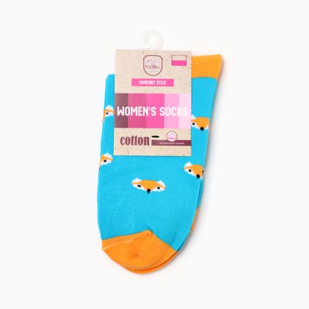 Women's socks "chanterelles", blue color, rr 23-25-2