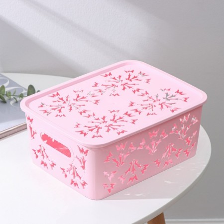 Storage container with a lid "Bells", plastic, 25.5 × 20 × 11 cm, color mix-1