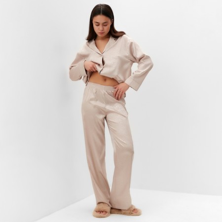 Female pajamas (shirt, trousers) KAFTAN "Leopard", Coffee, r.52-54-4