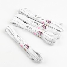 Knitted elastic bands, 8 mm, 4.5 m, 4 pcs, white color