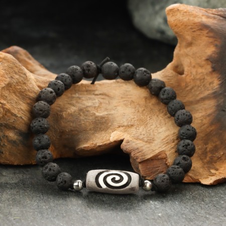 Bracelet from lava with bead Ji "Chakra" No. 4