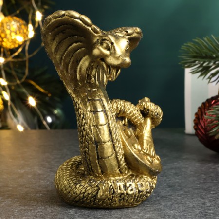 Figure "Snake with colors" Old gold, 8cm-1
