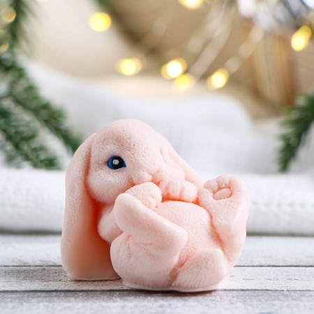 Figure soap "Hare lies on the back" Beige, 7x6x6cm