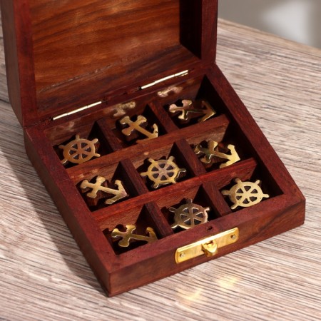 Game Cross-Referee "Sea" tree, brass 10x10x4 cm-4