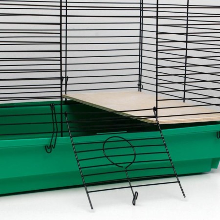 Cage for chinchillas "Pigger" No. 7, with 3 wooden floors, 58 x 40 x 82 cm, emerald-5