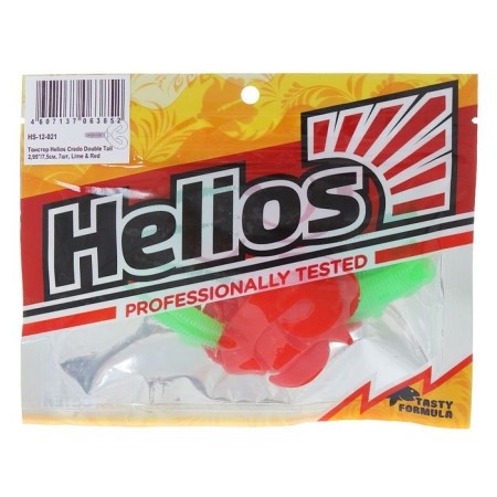 Helios Credo Double Tail Lime & Red, 7.5 cm, 7 pcs. (HS-12-021)-1