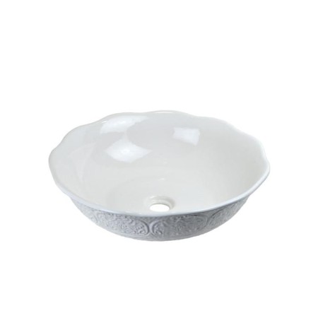Bronze de Luxe 2421, D = 440 mm shell, without a hole for the mixer, white glossy-1