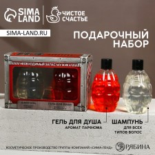 Подарочный набор косметики «Необходимый запас», гель для душа 300 мл и шампунь для волос 300 мл, HARD LINE