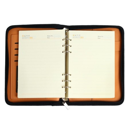 Organizer on the rings A5, 96 sheets in a ruler, on a zipper from 3 sides, leatherette, with a calculator, mix-5