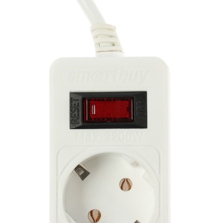 Smartbuy network filter, 5 outlets, 5 m, 10 A, 2200 W, s/c, white-3