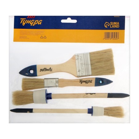 A set of tundra brushes, flat, round No. 2, No. 6, 20, 50, 20, 30 mm 4 pcs.-3