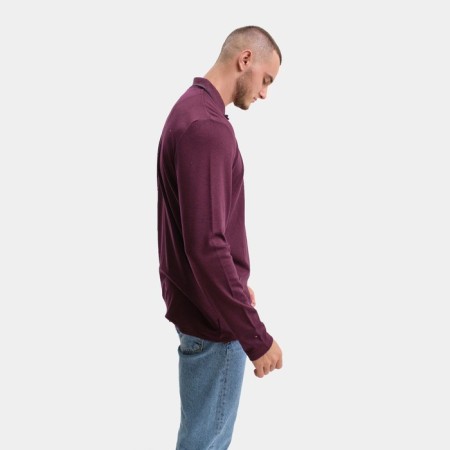 Male polo with long sleeve, burgundy color, size 48 (l)-1