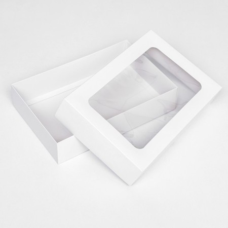 The box is folding, the lid is, with the window, white, 30 x 20 x 6.5 cm,-3