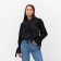 Women's shirt with ribbons mist, size 50, black