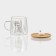 Glass mug with a wooden lid "Lama", 300 ml, Mix drawing