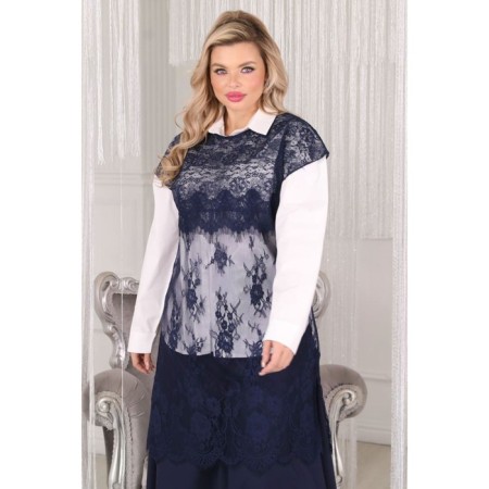 Women's tunic, size 54, blue color-5