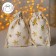 Bag "linen" stars, 10 × 14 cm, color gold