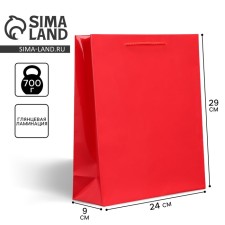 Gift laminated package, packaging, red, m 24 x 29 x 9 cm
