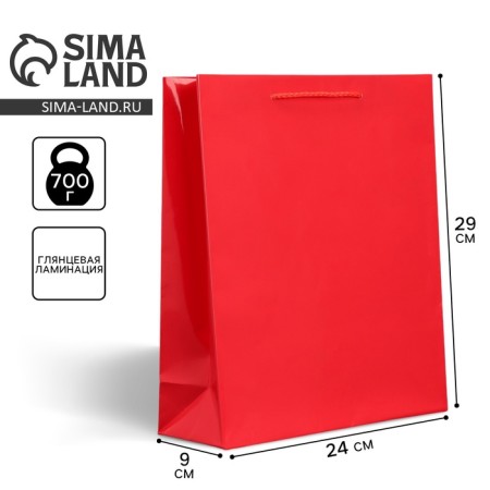 Gift laminated package, packaging, red, m 24 x 29 x 9 cm