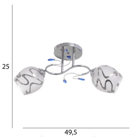 Chandelier "Adayn" 2x40W E27 Chrome Model: 2612371-4