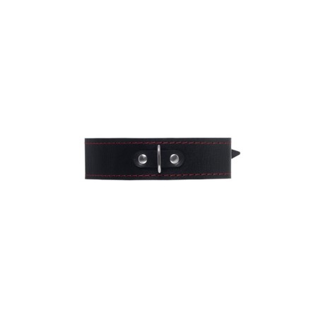 The collar is two -layer with a red line Pecado BDSM, genuine leather, black color-2