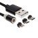 Cable 3 in 1 MX-CB37, Micro USB/Lightning/Type-C, 2.4 A, 1.0M, magnetic, black