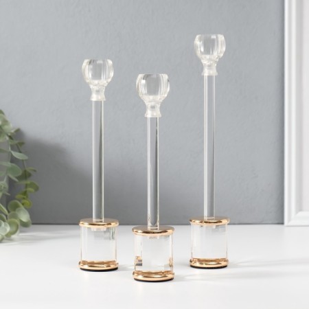 Summary metal, acrylic "quadria" d = 2.2 cm, set 3 pcs h = 24.5 cm, 22 cm, 20.5 cm-1