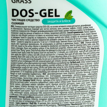DOS GEL Cleaning Gel, for the toilet and bathtub mint, 750 ml-2