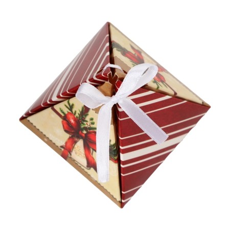 New Year. Bonbonniere, New Year's gift packaging "Gift", 7 × 7 × 7.5 cm.-3