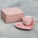 Ceramic gift set “I love”: a mug of 120 ml, a saucer, a pink color