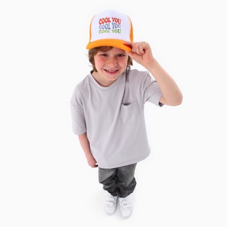 Baby cap for a boy with a Cool you net, orange color, rr 52–54, 5–7 years old-13