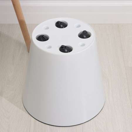 Kashpo for flowers with drainage insert on wheels Rosemary, 16 l, d = 33 cm, white color-3